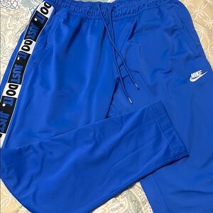 Nike Royal Blue Track Pants with Logo Stripe